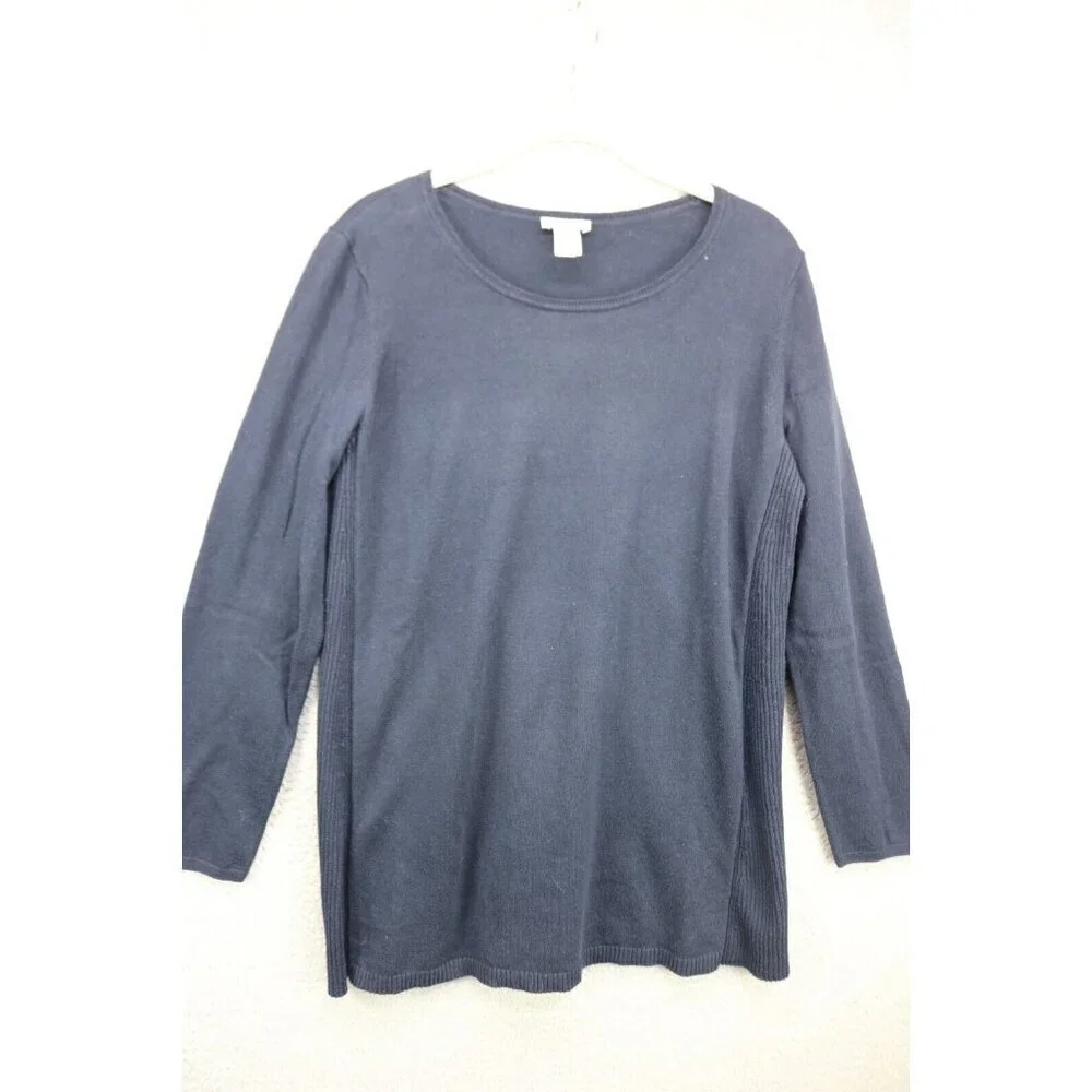 J. Jill Long SleeveTunic Sweater-Navy Blue-Size Medium